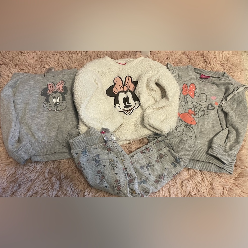 4-Piece Minnie Mouse Toddler Clothing Bundle – Size 24 Months / 2T